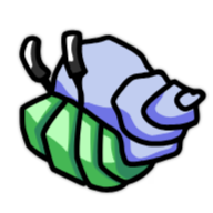 A stylised hermit-crab